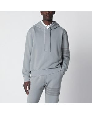 Thom Browne Cotton Hooded Sweatshirt - Grey