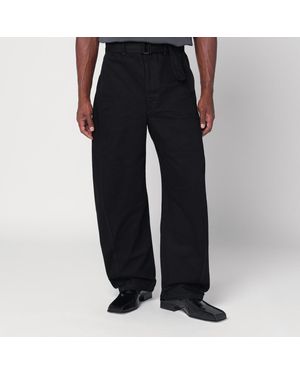 Lemaire Cotton Trousers With Belt - Black