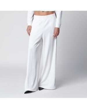 Gucci Cotton Jersey Leisure Trousers With Web Stripe - White