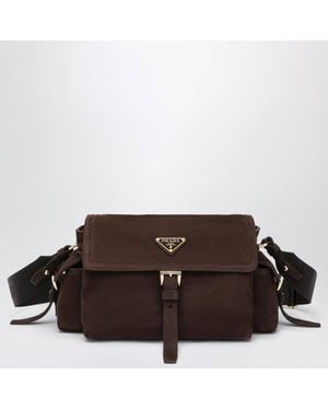 Prada Borsa A Spalla Explore Medium Moro - Marrone
