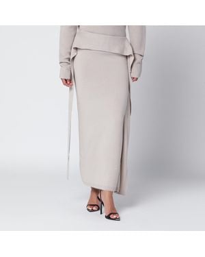 Entire studios Light Long Wool Skirt - White