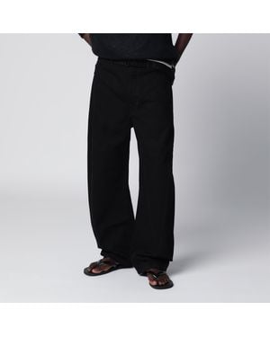 Lemaire Cotton Trousers With Belt - Black