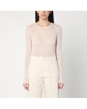 Roberto Collina Maglia semitrasparente color naturale - Neutro
