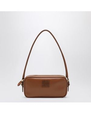 Miu Miu Pochette Couleur Cognac En Cuir - Marron
