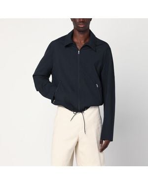 Prada Giacca con zip in lana - Blu