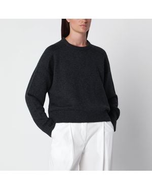 Loulou de Saison Pull Briha Gris Chiné En Laine Et Cachemire - Noir
