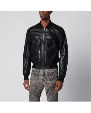 Rick Owens Bauhaus Flight Leather Jacket - Black