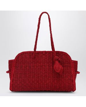 Jacquemus Rote Turismo-Tasche Aus Raffia
