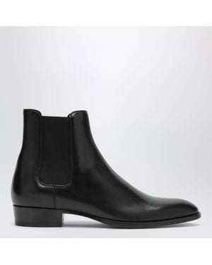 Saint Laurent Wyatt Leather Chelsea Boots - Black