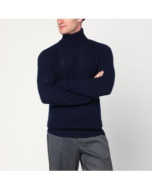 Dries Van Noten Wool Turtleneck Jumper - Blue