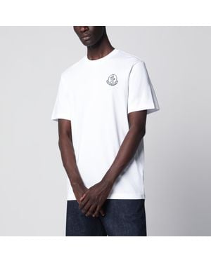 Moncler Cotton Jersey T-Shirt With Logo Patch - White