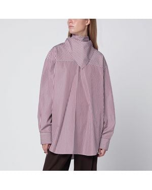 Ami Paris Cherry-Coloured Striped Bandana Shirt - Purple