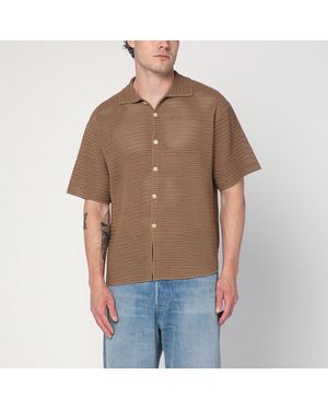 AURALEE Poloshirt Aus Lochstrick - Braun