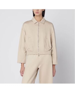 Max Mara Sweatshirt Court En Mélange De Soie - Neutre