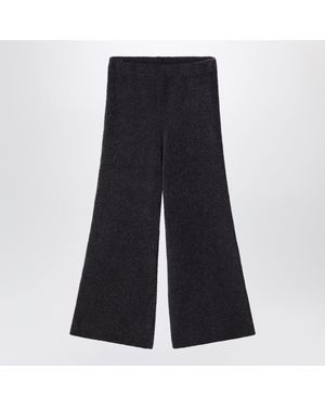 Douuod Ebony Bouclé Knit Trousers - Black