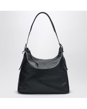 Lemaire Navy Leather Belted Hobo Bag - Black