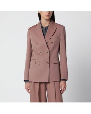 Golden Goose Double-Breasted Bronze Virgin Wool Blazer - Pink