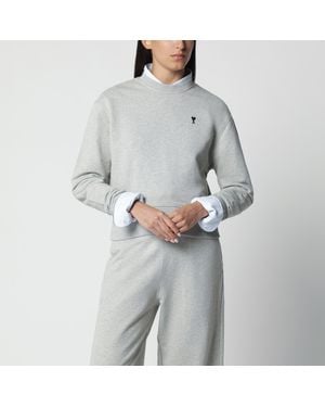 Ami Paris Ami De Coeur Crewneck Sweatshirt - Grey