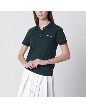 Miu Miu Bottle-/blue Polo Shirt With Logo