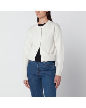 A.P.C. Kurzer Ecrufarbener Wollcardigan - Weiß