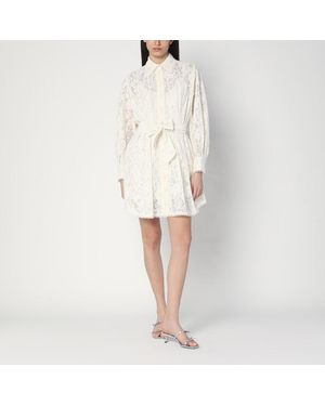 Zimmermann Abito chemisier color crema in pizzo - Neutro