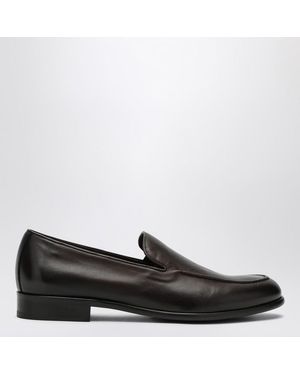 Doucal's Dark Leather Loafers - Black