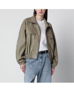 Frankie Shop Nolita Faux Leather Bomber Jacket - Green