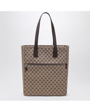 Gucci Große Gg Stoffeinkaufstasche - Braun