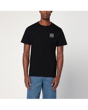 Loewe T-Shirt Noire Avec Broderie Anagram