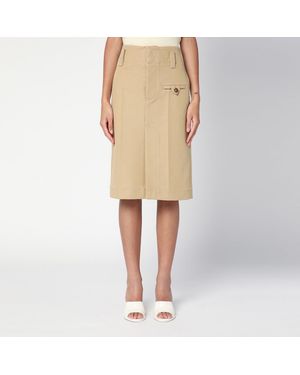 Bottega Veneta Midi Skirts - Natural