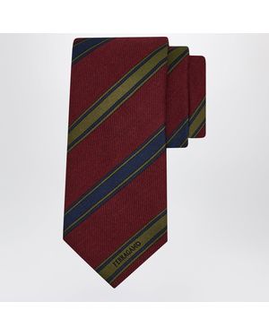 Ferragamo Regimental-Jacquard-Krawatte - Rot