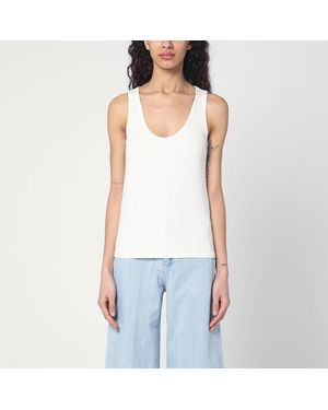 Calvin Klein Canotta avorio a costine - Bianco