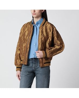Loewe Caramel Technical Taffeta Bomber Jacket - Brown
