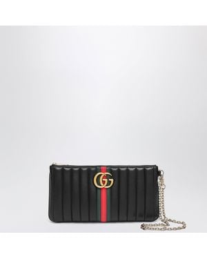 Gucci Gg Marmont Leather Pouch - Black
