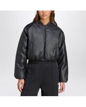 adidas Originals Bomber Zippé En Simili Cuir - Noir