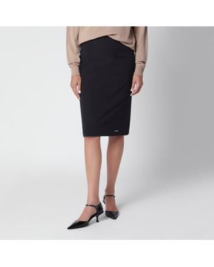 Miu Miu Stretch Poplin Pencil Skirt - Black