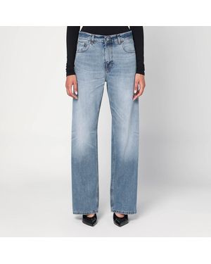 Haikure Wide Washed Effect Jeans - Blue