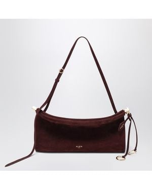 Alaïa Le Click East West Medium Bag In Garnet Red Nubuck - Purple