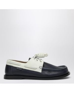 Loewe Campo Leather Boat Shoes - Blue