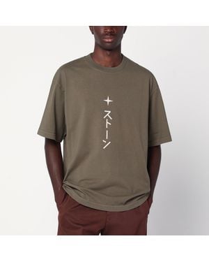 Stone Island Military T-Shirt With Logo Print - Brown