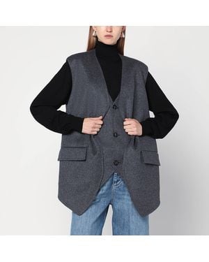 Bottega Veneta Reversible Wool Vest - Black