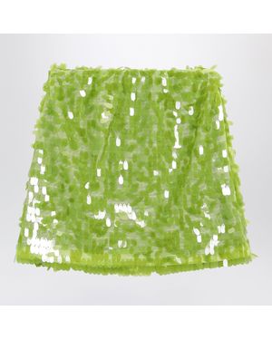 Douuod Lime Sequin Skirt - Green