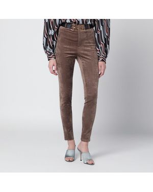 Gucci Stretch Velvet Leggings - Brown