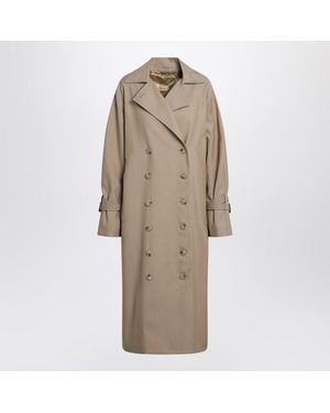 TOTEME Cotton Blend Double-Breasted Trench Coat - Natural