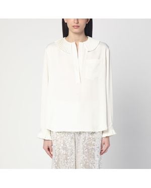 Philosophy Ivory Shirt In Fluid Crêpe - White