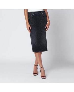 Haikure Gonna kim in denim nera effetto slavato - Nero