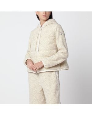 Moncler Ivory Teddy Zip-Up Sweatshirt - Natural
