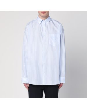 Prada Button-down Striped Shirt In Cotton - White