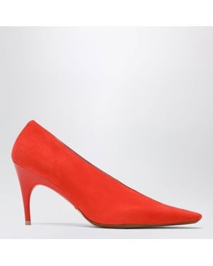 Balenciaga Duchesse 90 Mm Suede Goatskin Pumps - Red