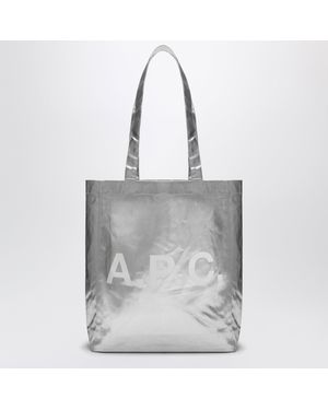 A.P.C. Lou Metallic Tote Bag - Grey